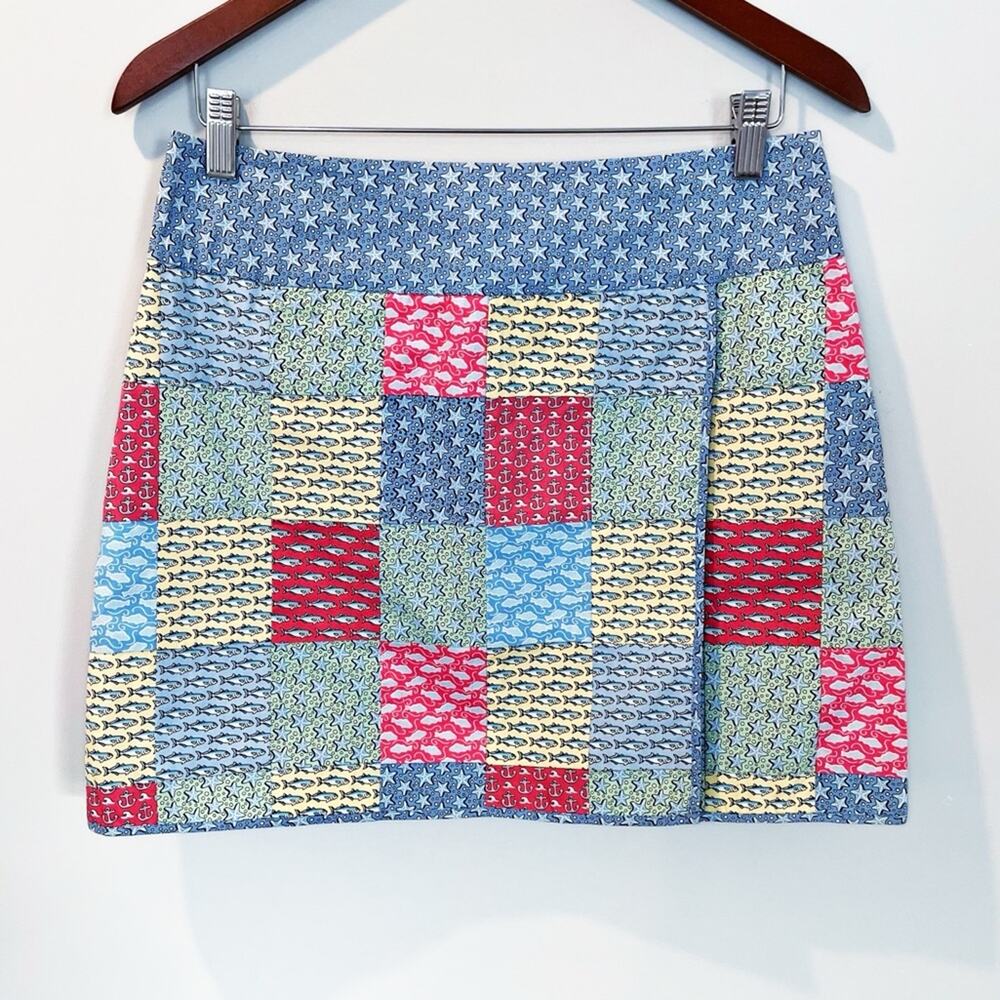 Vineyard Vines Patchwork Mini Skirt in Blue, Red, Yellow, Green